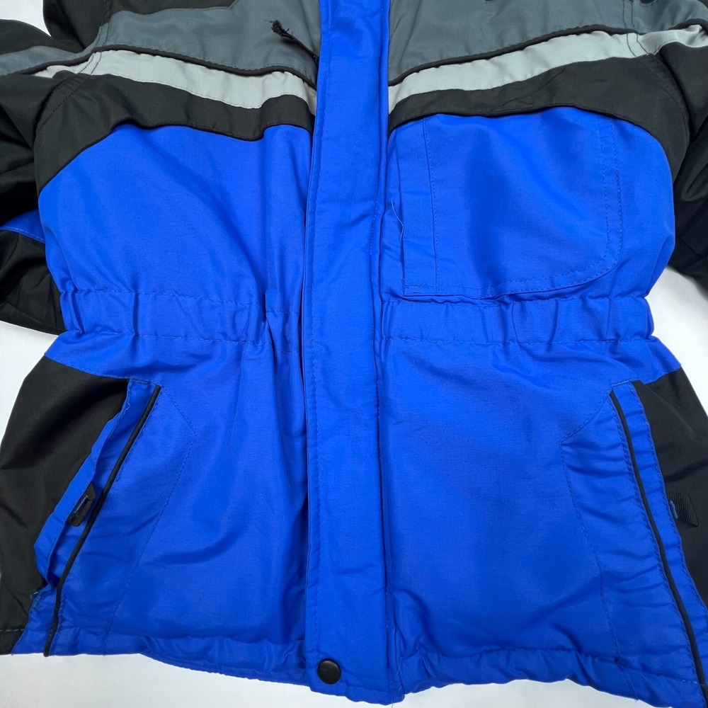 Arizona Boys 10\12 Winter Puffer Coat Jacket Ski Blue Gray Black -No Hood & FLAW - Picture 7 of 11